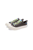 lace:charcoal-lime tie dye flat lace