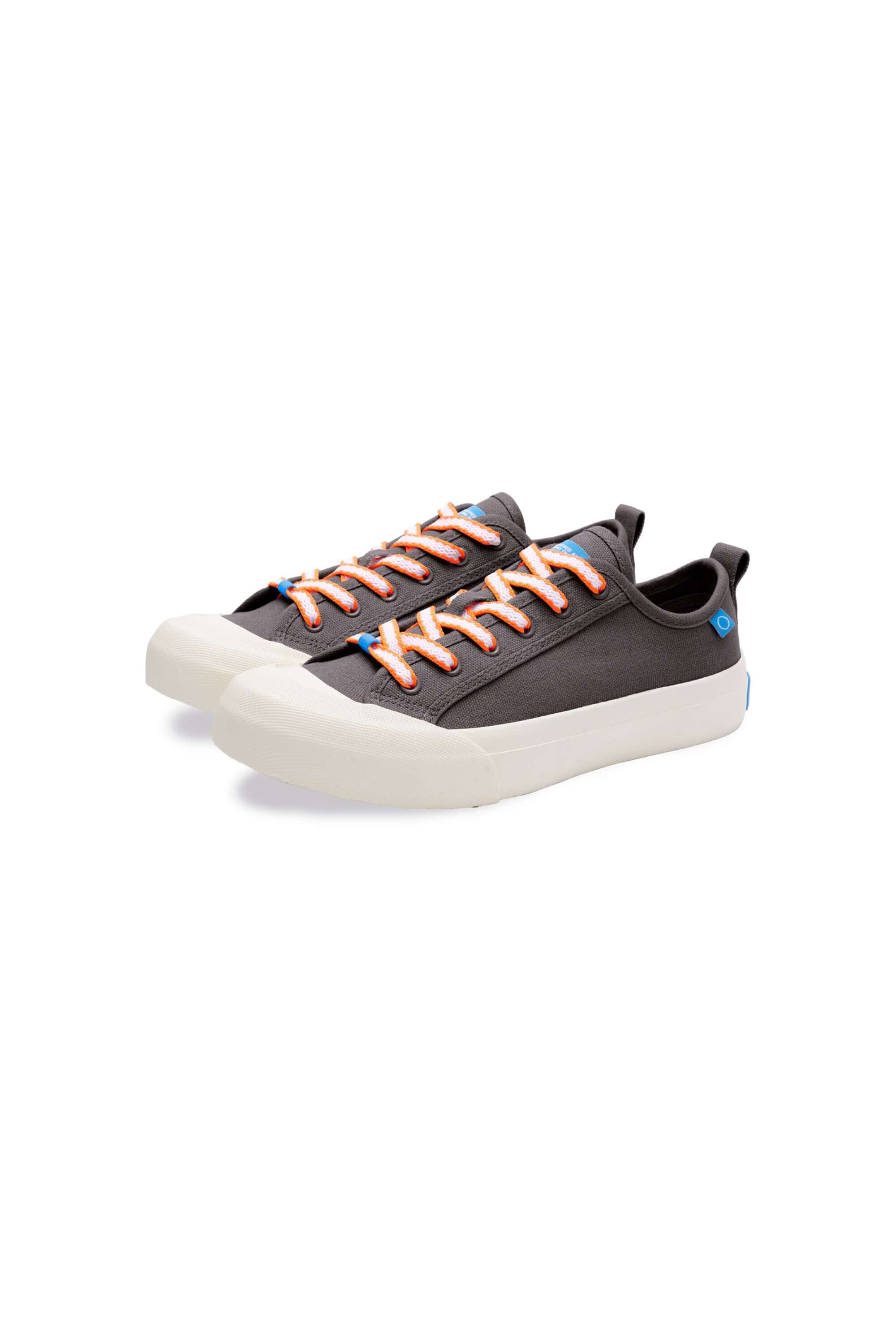 lace:charcoal-neon orange two tone flat lace