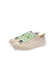 lace:colourblock khaki-neon green two tone flat lace