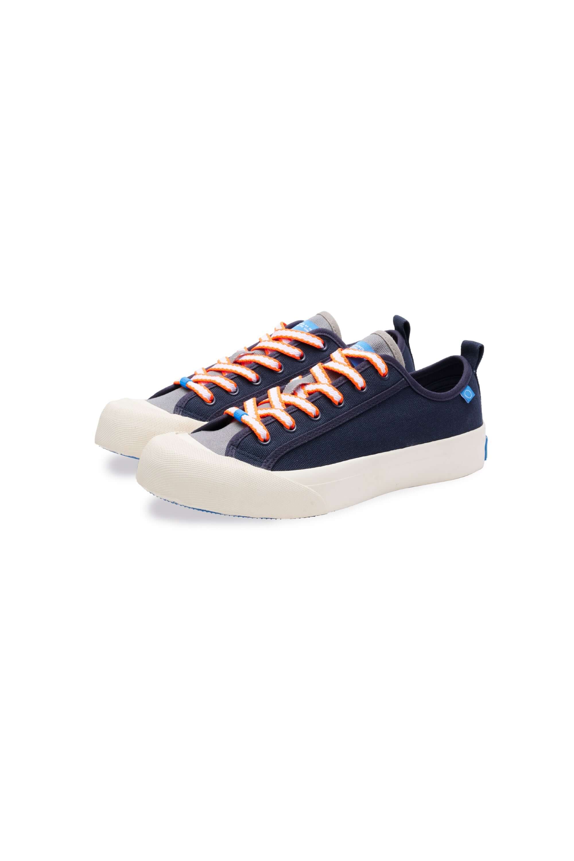 lace:colourblock navy-neon orange two tone flat lace